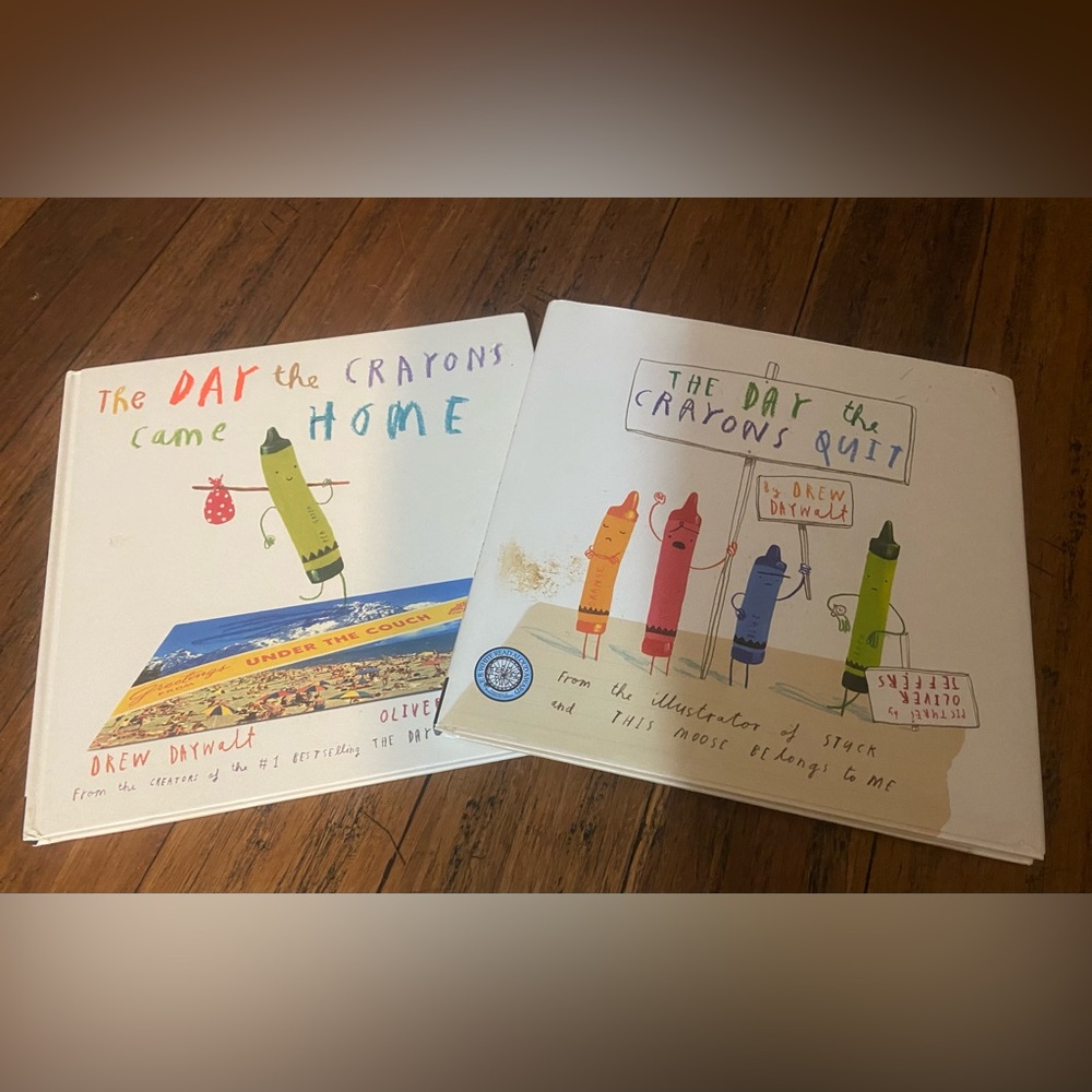 THE DAY THE CRAYONS childrens book duo by Drew Daywalt
